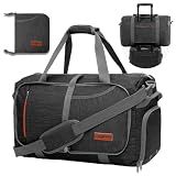 Canway 40L Foldable Duffle Bag for Travel Men & Women Carry On 22"x14"x9" Airline Approved, Small Luggage Overnight Bag with Shoe Compartment, Water-Resistant Gym & Sports Bag