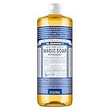 Dr. Bronner's Pure-Castile Magic Liquid Soap - Made with Regenerative Organic Certified Oils- 18-in-1 Uses for Face, Body, Hand, Hair, Laundry & More- Vegan, Non-GMO- Body Wash- Peppermint,32oz