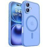 CANSHN Magnetic for iPhone 16 Case, Upgraded [Full Camera Protection] [Compatible with Magsafe] [Translucent Matte] Shockproof Protective Phone Case for iPhone 16 - Ultramarine