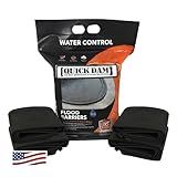 Quick Dam QD65-4 Water Activated 5ft Flood Barrier, 4 Pack, Black
