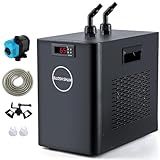 BAOSHISHAN Aquarium Chiller 42gal 1/10 HP Water Chiller for Hydroponics System with Compressor Refrigeration Special Quiet Design for Fish Tank Axolotl Coral Reef Tank 160L