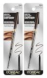 L'Oreal Paris Makeup Brow Stylist Definer Waterproof Eyebrow Pencil, Ultra-Fine Mechanical Pencil, Draws Tiny Brow Hairs and Fills in Sparse Areas and Gaps, Dark Brunette, 0.11 Ounce (Pack of 2)