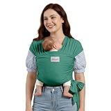 Shiaon Baby Wrap Carrier, Baby Carrier Wrap Newborn(7-35lbs), Cotton Baby Sling Carriers Wearing Wrap Hands Free, Cozy Newborn Wrap One Size Fits All, Green