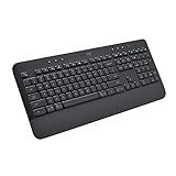 Logitech Signature K650 Comfort Full-Size Wireless Keyboard with Wrist Rest, BLE Bluetooth or Logi Bolt USB Receiver, Deep-Cushioned Keys, Numpad, Compatible with Most OS/PC/Window/Mac - Graphite