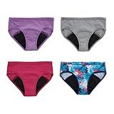 Hanes® Girl's Period Underwear, Comfort Period.™ Hipster Panty, Moderate Protection Period Panties, 4-Pack