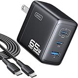 INIU for iPad Charger, 3-Port 65W PD iPad Charger Fast Charging with USB C to C Cable Cord, Compact Type C Wall Charger with Foldable Plug for iPad Pro Air 13 11, MacBook Air M3, iPhone 17 16 Pro Max