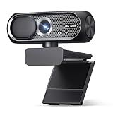 Shcngqio 1080P HD Webcam with Microphone, Privacy Cover, Wide-Angle Lens, Plug & Play USB Webcam for Laptop, Desktop, PC, Mac, Zoom, Skype (Deep Black)