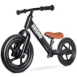 KRIDDO Balance Bike 2 Year Old, Toddler Balance Bike for Kids Aged 2-5, with DIY Colorful Stickers, Non-Slip Sporty Footrest, Racing-Style Frame, Gift for 2-4 Boys and Girls, Black