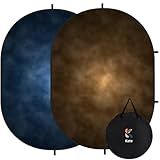Kate Collapsible Backdrop for Photography Dark Blue&Brown Pop Up Photo Backdrops Portable Background for Portrait, Live Streaming, 5x6.5ft