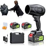 YUQUESEN 980,000 RPM Cordless Leaf Blower - 21V Electric Handheld Leaf Blower with 2×4.0Ah Batteries & Fast Charger - Lightweight for Patio, Lawn, Yard, Deck Cleaning - Light Black