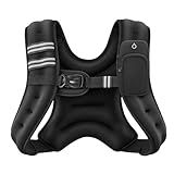 ZELUS Weighted Vest, 6lb/8lb/12lb/16lb/20lb/25lb/30lb Weight Vest with Reflective Stripe for Workout, Strength Training, Running, Fitness, Muscle Building, Weight Loss, Weightlifting, Black(8 lb)