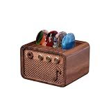CoolGift Mart Guitar Pick Holder, Walnut Wood Amp Styled Guitar Pick Case for Picks Storage and Display, Guitar Gifts Accessories for Men Guitarists Guitar Players Music Lovers