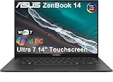ASUS Zenbook 14 OLED Touchscreen AI PC Laptop,14" FHD+, Intel Core Ultra 7 255H (> i9-13900H), 16GB DDR5 RAM, Backlit, 2x Thunderbolt 4, Wi-Fi 7, IST Computer Customized 512GB/1TB/2TB SSD, Win 11 Pro