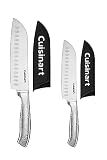Cuisinart Classic Forged Knife Set – High-Carbon Hammered Stainless Steel Blades, Sheath Guards, Ultra Sharp Edge, Extra-Wide Bolster for Stability (4-Piece Set: 7" Santoku, 5" Santoku)
