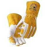 Revco GM1611 Top Grain Leather Cowhide MIG Welding Gloves with Reinforced Palm & Thumb and Index Finger, Seamless Forefinger, 5" Cuff For Extra Protection (Extra Large)