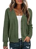 Dokotoo Women's Sweater Cardigans V-Neck Button Down Knits,Fern Green L