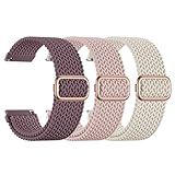 SNBLK 3 Pack 18mm 20mm 22mm Braided Watch Band Compatible with Garmin Vivoactive 5 Watch Bands/Vivoactive 6/3/4s, Quick Release Adjustable Elastic Nylon Loop Strap for Venu 3S/2S/Venu 3/2 Women Men