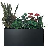 MinCHI257 40" L x 16" W x 18" H Metal Large Rectangular Planter - Long Planter Box for Outdoor Patio/Porch Planter Boxes Outdoor Modern Design for Plants, Flowers, Garden,Spliced Flower Pot (Black)