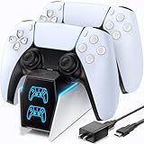 OIVO PS5 Controller Charger with Fast Charging AC Adapter, PS5 Controller Charging Station Stand for PlayStation 5, Docking Station Replacement for PS 5 Accessories Kits