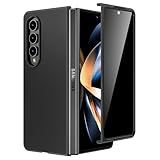 Maxdara for Z Fold 4 Case with Privacy Screen Protector, Galaxy Z Fold 4 Slim Thin Case Support Wireless Charging Hard PC Shockproof Protective Phone Cover (Black)