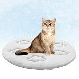 KOOLTAIL Cat Cooling Mat, Upgraded Two Sided Cooling Pad for Dogs Cats Puppy, Soft Summer Pet Sleeping Blanket Kennel to Keeping Cool, Washable Dog Mats for Crate Sofa Bed Outdoor, Round, Gery