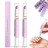2 Pcs 2-in-1 Cuticle Oil Pusher Pen - 2026 New Ceramic Cuticle Pen,No Leak Travel Size Cuticle Pusher Pen With Oil,Moisturizing And Brightening Instant Keratin Removal Tool For Dry Damaged Nails