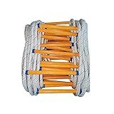Rope Ladder,13 Feet Emergency Fire Escape Ladders Flame Resistant Safety Rope Ladder with Hooks,Fast to Deploy Sturdy and Strong Portable and Reusable 2 Story,Weight Capacity up to 2000 Pounds