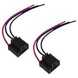 HHZL H4 Headlight Wire Socket Connector, 3 Wire Way Male/Female Headlight Power Plug, Waterproof Wiring Harness Sockets Connector, Light Holder Wiring Pigtail Plug Adapter for Most Car (Female/2PCS)