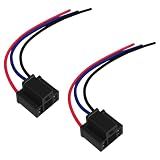 HHZL H4 Headlight Wire Socket Connector, 3 Wire Way Male/Female Headlight Power Plug, Waterproof Wiring Harness Sockets Connector, Light Holder Wiring Pigtail Plug Adapter for Most Car (Female/2PCS)