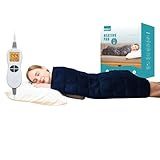 Ruqiji 17''x33'' Weighted Heating Pad, 5.2lbs with 12 Temperature Settings& Countdown Display, Pain Relief for Back/Neck/Shoulders/Abdomen/Legs, Birthday Gifts for Mom Dad Women Men (Navy Blue)