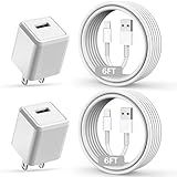 Banety Compatible with iPhone Charger,Long 6FT Phone Charger 2Pack Phone Cord 6feet USB to L Cable Quick Fast Charging Data Sync Cord USB Wall Charge Block Adapter Compatible with iPhone14/13/12/11