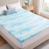 OLIXIS 2 Inch Twin Cooling Gel Infused Memory Foam Mattress Topper, Bed Pad