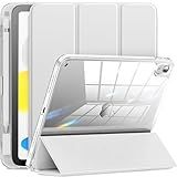 INFILAND Compatible with iPad (A16) 11th Generation 11 Inch 2025 Case, iPad 10th Generation Case 2022 10.9 Inch 2022, Crystal Clear with Slot for Pencil & Charging Adapter, Silver