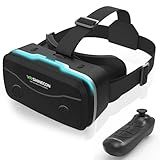 COCERKET VR Headset with Bluetooth Remote for 4.7-7" iPhone Android Phones, HD Aspheric Optical Lens, Adjustable Focus & Pupil Distance, Heat Dissipation Design