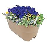 EMSCO Group Bloomers Railing Planter with Drainage Holes – 24" Weatherproof Resin Planter – Sand