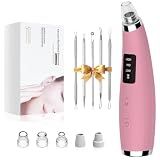 Pore Vacuum Blackhead Remover - Pore Extractor with 5 Attachments & 3 Suction Levels - Blackhead Remover Tools for Women and Men (Pink)