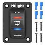 Nilight Auto Manual Rocker Switch Bilge Pump Panel with LED 4 Pin On Off ON SPDT Switches 20A/12V 10A/24V for Marine Boat Yacht Caravan Fishing Vessel RV Camper