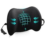 Lumbar Support Pillow for Office Chair, Car Lumbar Pillow Lower Back Pain Relief, Memory Foam Back Cushion with 4D Mesh Cover and Adjustable Straps, Ergonomic Chair Back Pillow for Car,Bed, Gaming