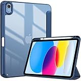 ProCase for iPad (A16) 11th Generation 11 Inch 2025/10th Generation 10.9 Inch 2022 Case with Pencil Holder, Hybrid iPad 11 10 Case with Clear Back, Supports Auto Wake/Sleep -Navy