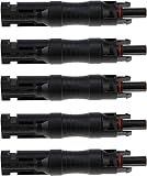ZOOKOTO 5pcs Solar Panel PV Connector with Built in 15A 1000V Diode Waterproof Solar Panel Cable Connector