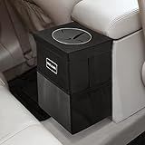 Car Trash Can with Lid - Trash Bag Hanging with Storage Pockets Leak-Proof SUV Organizer Collapsible and Portable Waterproof Truck Garbage Bin, 2.6 Gal Large Capacity Multipurpose Trash Bin for Van