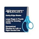 Westcott 15968 Right- and Left-Handed Scissors, Classic Kids' Scissors, Back to School, Classroom Supplies, Ages 4-8, 5-Inch Blunt Tip, Neon Blue