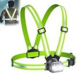 Viccux 500LM High-Visibility Running Lights for Runners, Adjustable 45° Beam & 360° Reflective Vest, IPX4 Waterproof Running Vest Light Headlamp for Night Walking/Jogging/Cycling Lighting Parts