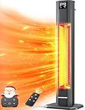 VAGKRI Outdoor Heaters, 1s Heating Carbon Infrared Patio Heaters With Remote, 9 Heat Levels, 24H Timer, IPX5 Waterproof, 42in Electric Space Heaters for Home, Office, Restaurant, Patio, and Garage