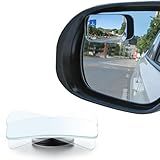 LivTee Blind Spot Mirror, Rectangle Shaped HD Glass Frameless Convex Rear View Mirror with wide angle Adjustable Stick for Cars SUV and Trucks, Pack of 2