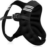 NATURELUX Weighted Vest with Reflective Stripe and Adjustable Buckle Straps, Black, 10 lbs