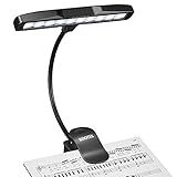 Kootek Music Stand Light, Eye Caring Clip-on Piano Lamp, 360° Flexible Gooseneck Adjustable Brightness USB Rechargeable for Sheet, Book Reading, Orchestra, Podium, Easel