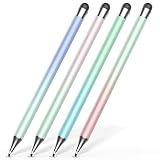 Stylus Pen for Touchscreen (4Pcs), 2 in 1 Stylus Pen for iPad, High Precision and Sensitivity Rubber Tips and Disc Compatible with iPad/iPhone/Android Tablets and All Touch Screens Devices (Light)