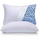 OSBED Cooling Adjustable Shredded Memory Foam Pillows Queen Size Set of 2 - Temperature-Regulating for All Sleepers with Dual Airflow Ventilation(CertiPUR-US & Hypoallergenic & Machine Washable)