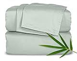 King Sheets by Pure Bamboo, Genuine 100% Organic Viscose Derived from Bamboo Bed Sheet Set, Luxuriously Soft & Cooling, Double Stitching, 2 Year Quality Promise (King, Sea Glass)